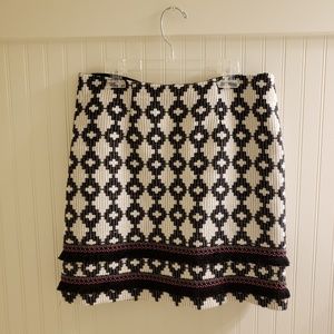 Merona |  Black & White Ikat Fringe Skirt